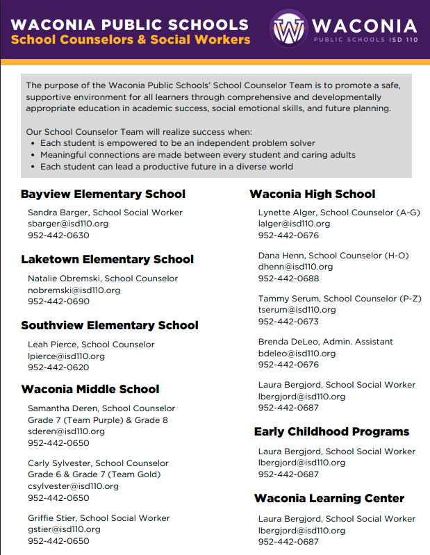 Counselors Information