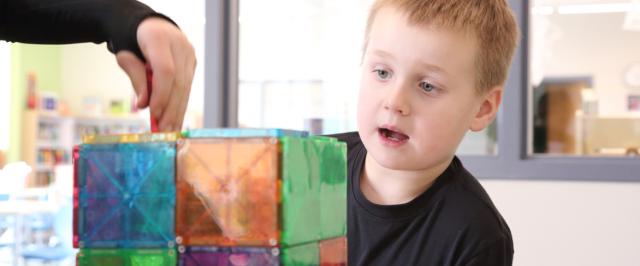 Picture of child with blocks